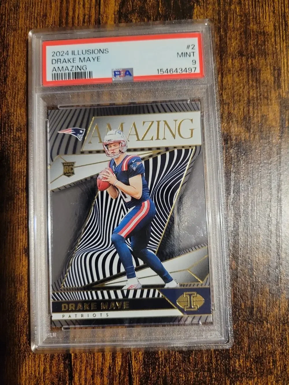 2024 Panini Illusions Amazing #2 Drake Maye Patriots RC Rookie PSA 9 MINT